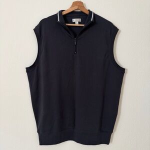 Peter Millar Golf Pima Cotton Quarter Zip Sleeveless Vest Size XL Mens Blue